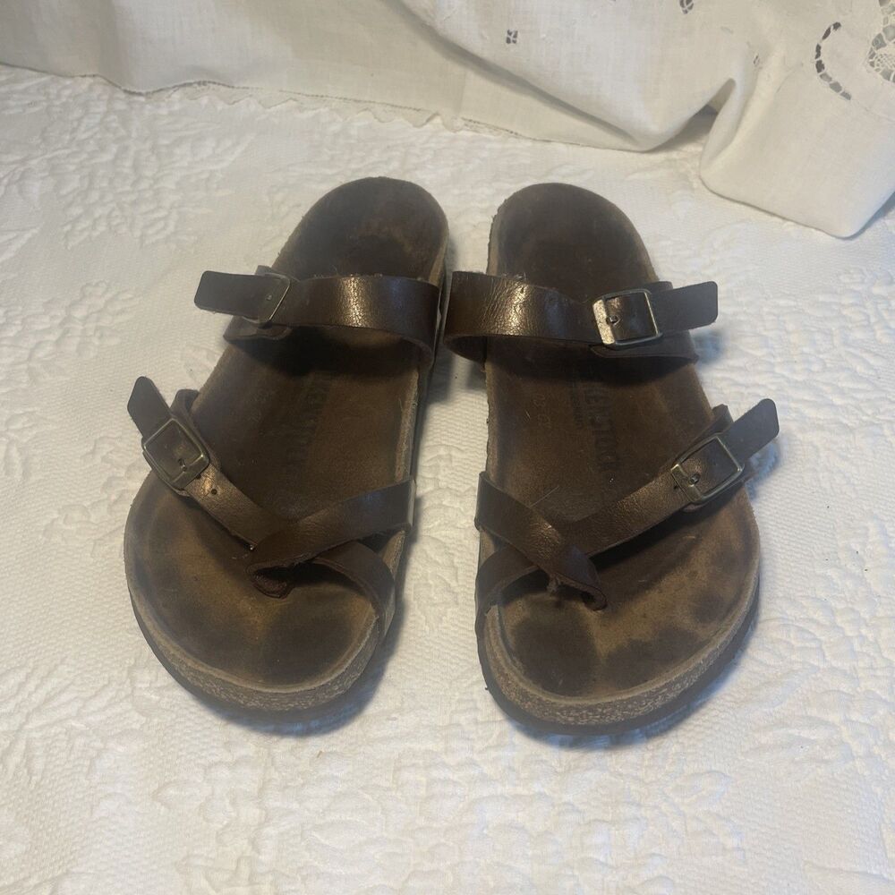 Birkenstock Mayari Oiled Leather Sandals in Mocha size 8.5 women’s